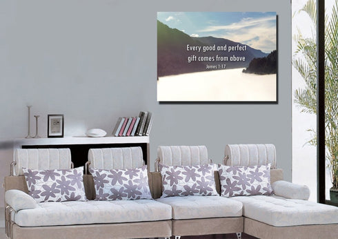 James 1:17 'Every Good & Perfect Gift comes from Above' Wall Art Canvas Print