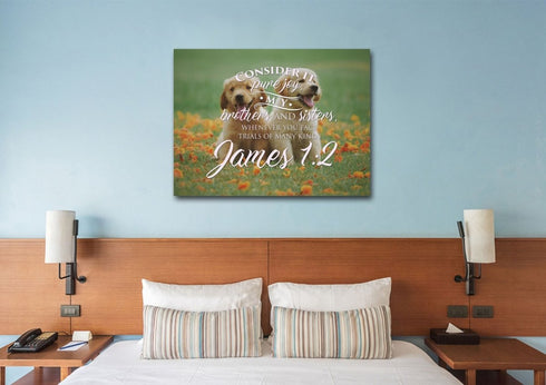 James 1:2 Consider it Pure Joy Canvas Wall Art Print