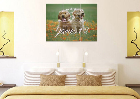 James 1:2 Consider it Pure Joy Canvas Wall Art Print