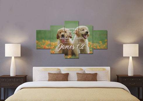 James 1:2 Consider it Pure Joy Canvas Wall Art Print