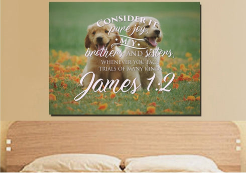 James 1:2 Consider it Pure Joy Canvas Wall Art Print
