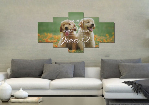James 1:2 Consider it Pure Joy Canvas Wall Art Print
