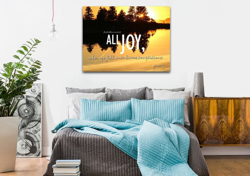 James 1:2 KJV Count it All Joy Wall Art Canvas Print