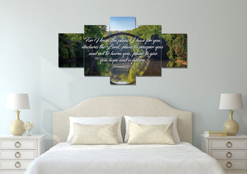 Jeremiah 29:11 For I know the Plans I have for you declares the Lord Bible Verse Canvas Wall Art