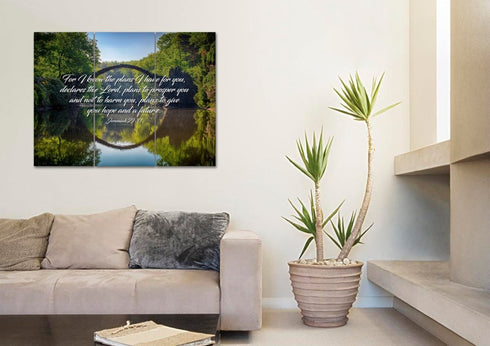Jeremiah 29:11 For I know the Plans I have for you declares the Lord Bible Verse Canvas Wall Art