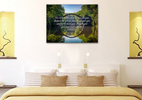 Jeremiah 29:11 For I know the Plans I have for you declares the Lord Bible Verse Canvas Wall Art