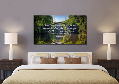 Jeremiah 29:11 For I know the Plans I have for you declares the Lord Bible Verse Canvas Wall Art
