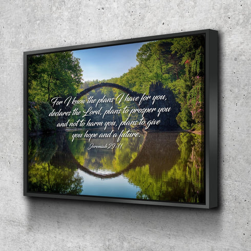 Jeremiah 29:11 For I know the Plans I have for you declares the Lord Bible Verse Canvas Wall Art