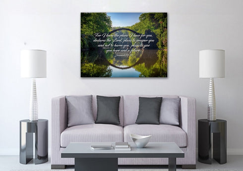 Jeremiah 29:11 For I know the Plans I have for you declares the Lord Bible Verse Canvas Wall Art
