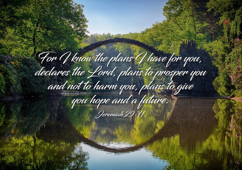 Jeremiah 29:11 For I know the Plans I have for you declares the Lord Bible Verse Canvas Wall Art