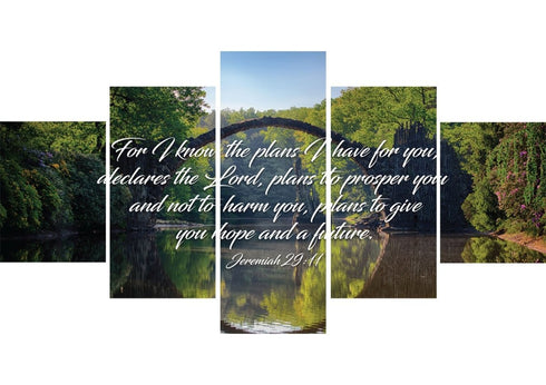 Jeremiah 29:11 For I know the Plans I have for you declares the Lord Bible Verse Canvas Wall Art