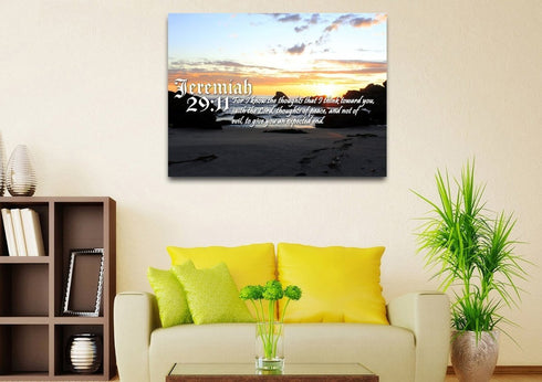 Jeremiah 29:11 KJV #10 Bible Verse Canvas Wall Art