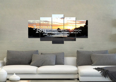 Jeremiah 29:11 KJV #10 Bible Verse Canvas Wall Art