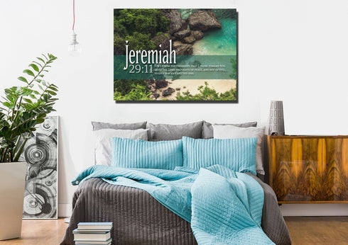 Jeremiah 29:11 KJV #12 Bible Verse Canvas Wall Art