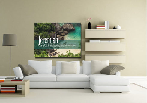 Jeremiah 29:11 KJV #12 Bible Verse Canvas Wall Art