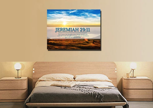Jeremiah 29:11 KJV #13 Bible Verse Canvas Wall Art