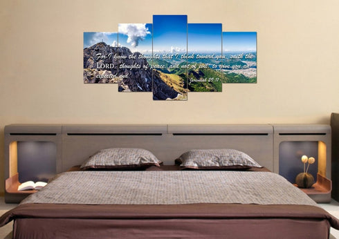 Jeremiah 29:11 KJV #4 Bible Verse Canvas Wall Art