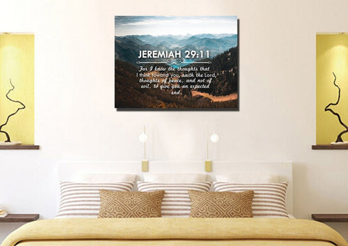 Jeremiah 29:11 KJV #9 Bible Verse Canvas Wall Art