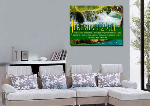 Jeremiah 29:11 NIV #11 Bible Verse Canvas Wall Art