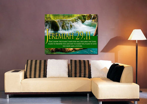 Jeremiah 29:11 NIV #11 Bible Verse Canvas Wall Art