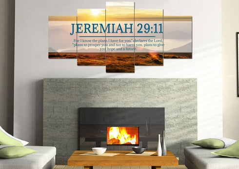 Jeremiah 29:11 NIV #13 Bible Verse Canvas Wall Art