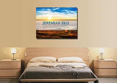 Jeremiah 29:11 NIV #13 Bible Verse Canvas Wall Art