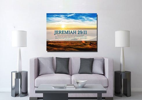 Jeremiah 29:11 NIV #13 Bible Verse Canvas Wall Art