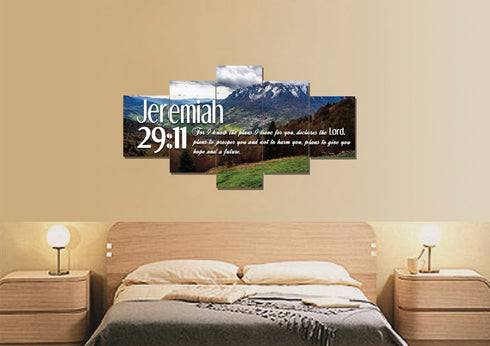Jeremiah 29:11 NIV #5 Bible Verse Canvas Wall Art