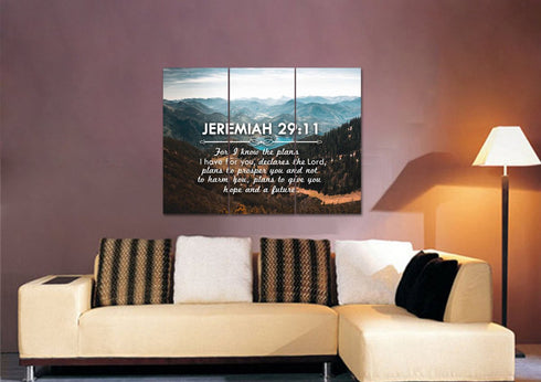Jeremiah 29:11 NIV #9 Bible Verse Canvas Wall Art
