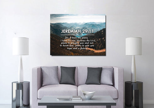 Jeremiah 29:11 NIV #9 Bible Verse Canvas Wall Art