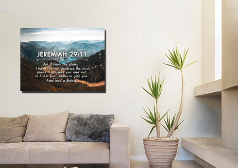 Jeremiah 29:11 NIV #9 Bible Verse Canvas Wall Art