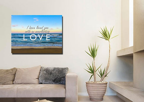 Jeremiah 31:3 'Loved you with Everlasting Love' Wall Art Canvas Print