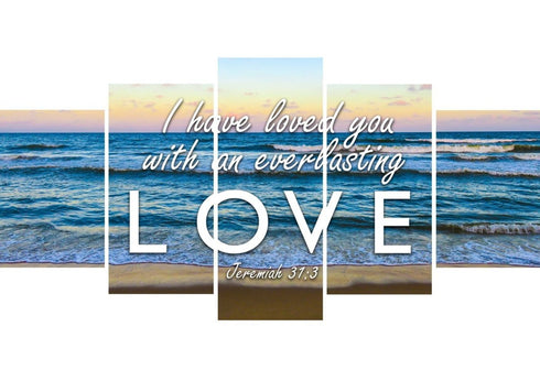Jeremiah 31:3 'Loved you with Everlasting Love' Wall Art Canvas Print