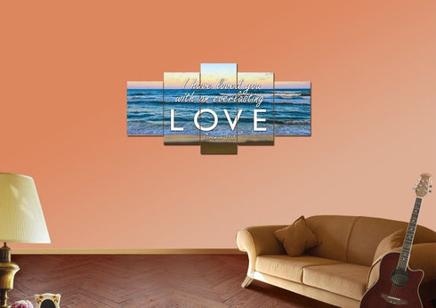 Jeremiah 31:3 'Loved you with Everlasting Love' Wall Art Canvas Print