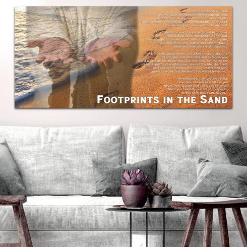 Jesus's hands #2 Footprints in the Sand Wall Art & Decor