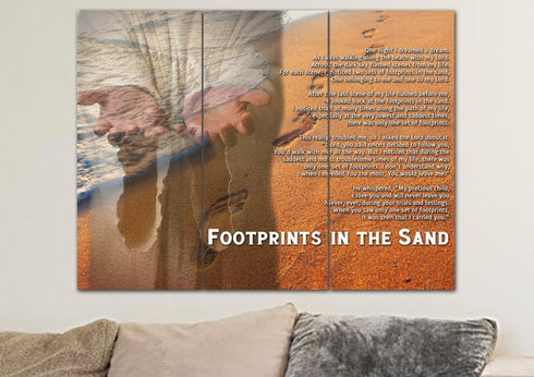 Jesus's hands #2 Footprints in the Sand Wall Art & Decor