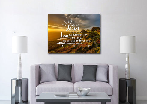 John 11:25 Canvas Wall Art Print