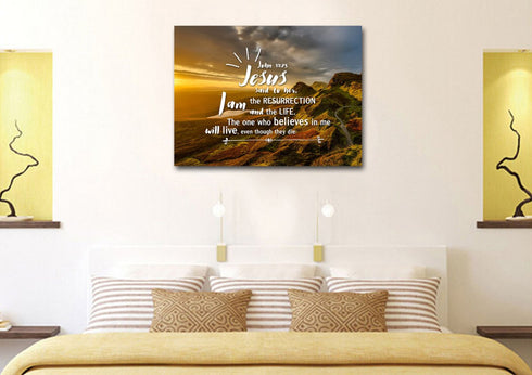 John 11:25 Canvas Wall Art Print
