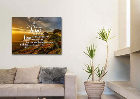 John 11:25 Canvas Wall Art Print