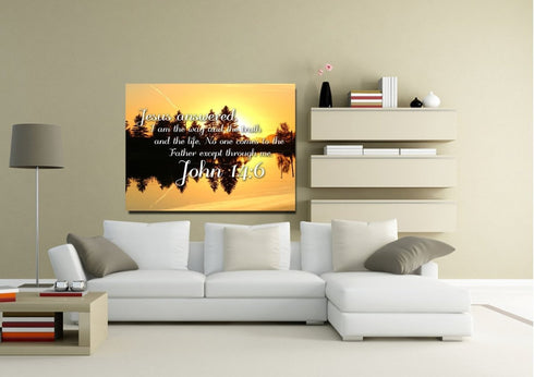 John 14:6 I am the way the truth and the life Wall Art Canvas Print