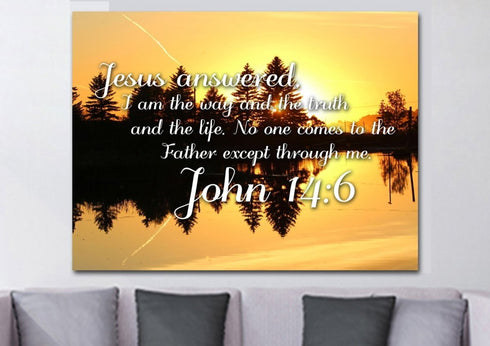 John 14:6 I am the way the truth and the life Wall Art Canvas Print