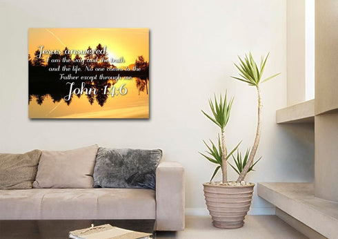 John 14:6 I am the way the truth and the life Wall Art Canvas Print