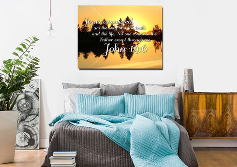 John 14:6 I am the way the truth and the life Wall Art Canvas Print