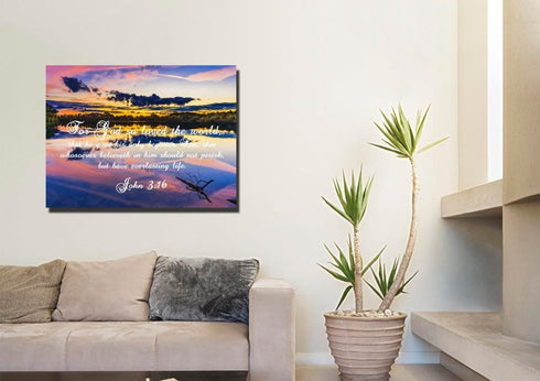 John 3:16 KJV #1 Bible Verse Canvas Wall Art