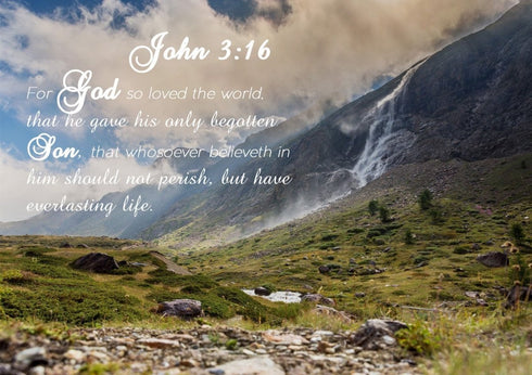 John 3:16 KJV #10 Bible Verse Canvas Wall Art