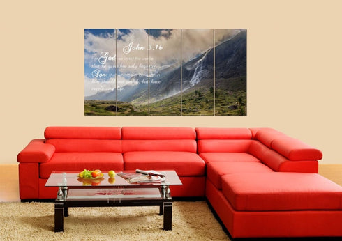 John 3:16 KJV #10 Bible Verse Canvas Wall Art