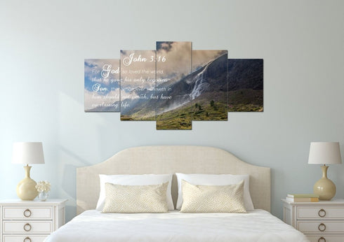 John 3:16 KJV #10 Bible Verse Canvas Wall Art