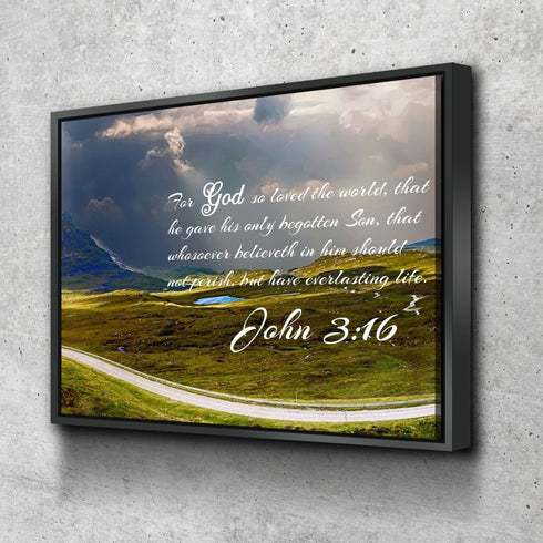 John 3:16 KJV #10 Bible Verse Canvas Wall Art