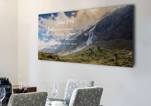 John 3:16 KJV #10 Bible Verse Canvas Wall Art