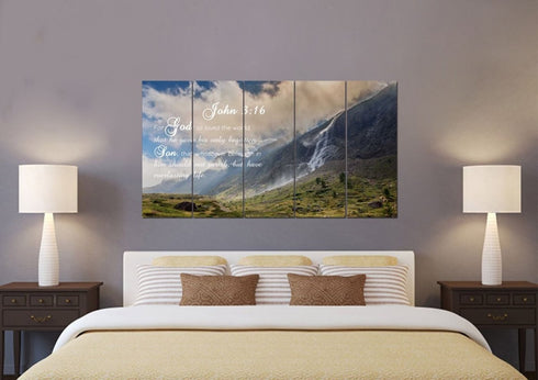 John 3:16 KJV #10 Bible Verse Canvas Wall Art